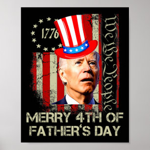 Funny Joe Biden Lycklig 4:e Fars dag-sjöfarten 4 Poster