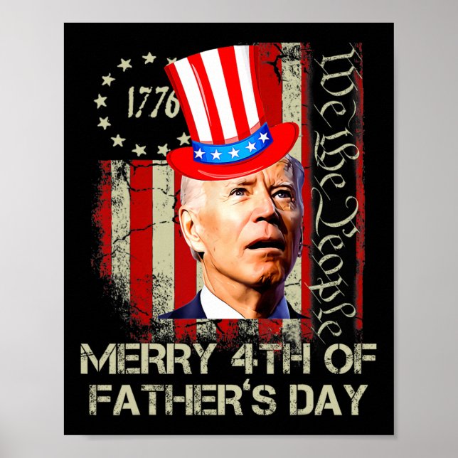 Funny Joe Biden Lycklig 4:e Fars dag-sjöfarten 4 Poster (Framsidan)