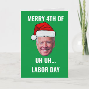 Funny Joe Biden Merry 4:e arbetsdagen Humor Julaft Helgkort