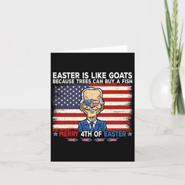 Funny Joe Biden Merry 4:e Påsk design fjärde Kort (Framsida)