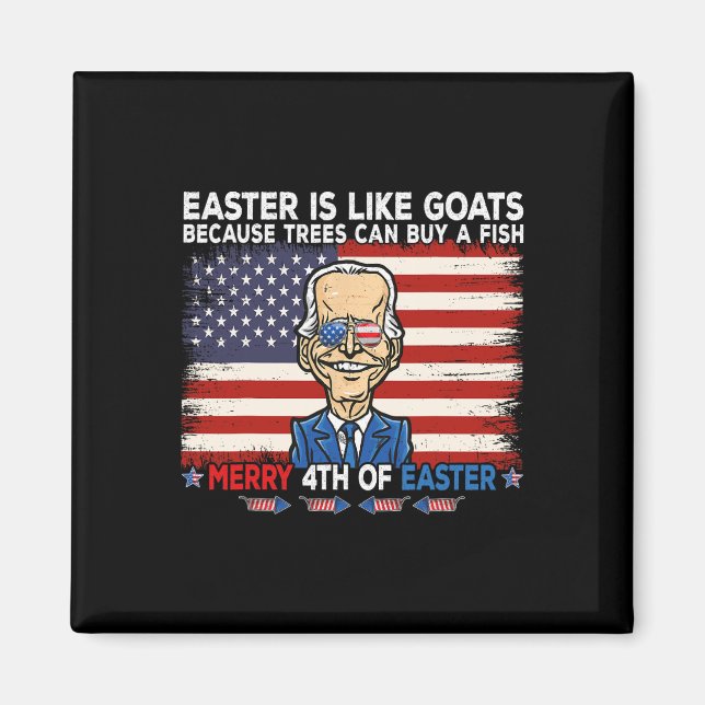 Funny Joe Biden Merry 4:e Påsk design fjärde Magnet (Framsidan)