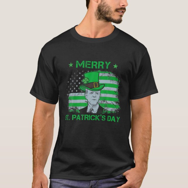 Funny Joe Biden Merry St. Patrick's Day Merry Chri T Shirt (Framsida)