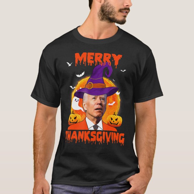 Funny Joe Biden Merry Thanksgiving Confused Lyckli T Shirt (Framsida)