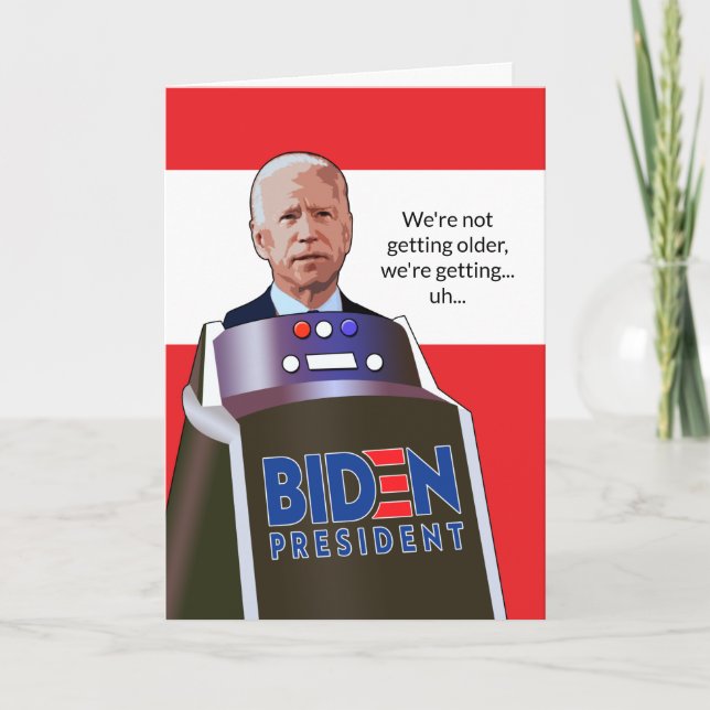 Funny Joe Biden över Backe president Birthday Kort (Framsida)