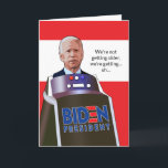 Funny Joe Biden över Backe president Birthday Kort<br><div class="desc">Skicka ett aktuellt och roligt födelsedagskort för att riva på presidentvalet i USA 2020 och låt politiskt humor gå och tända på året. Sömnig Joe Biden avbildas här som kapten Pike, kommunicerar genom sin robotdator med rullstolsgrej för att påminna dina vänner och din familj att vi inte blir äldre, vi...</div>