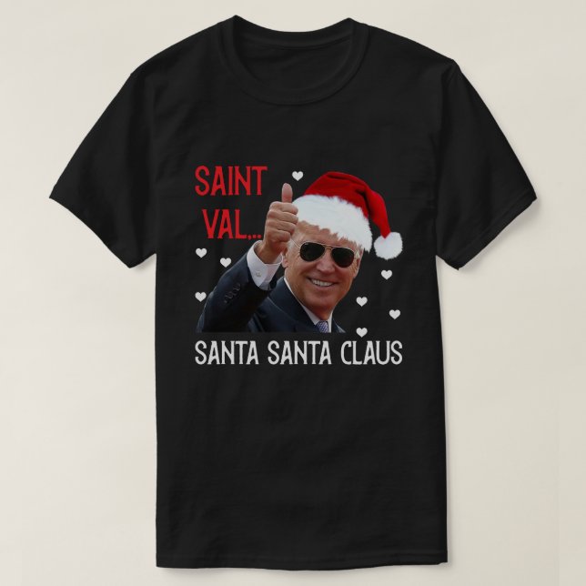 Funny Joe Biden Saint Jultomten T Shirt (Design framsida)