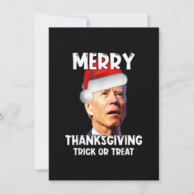 Funny Joe Biden Santa Hat Merry Thanksgiving Chris Inbjudningar (Framsida)