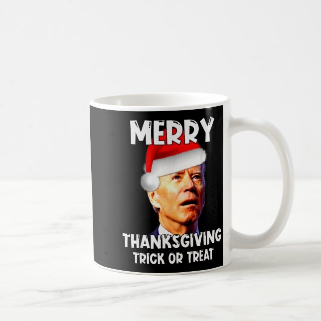 Funny Joe Biden Santa Hat Merry Thanksgiving Chris Kaffemugg (Höger)