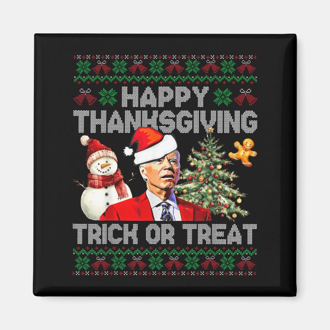 Funny Joe Biden Santa Merry Thanksgiving Christmas Magnet (Framsidan)