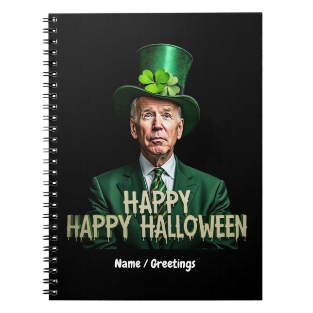 Funny Joe Biden St. Patrick-dagen förväxlades Anteckningsbok (Framsidan)