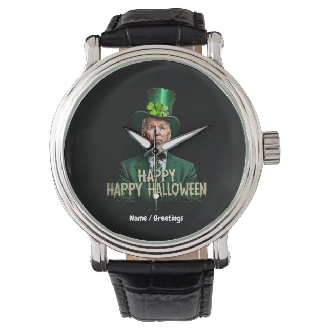 Funny Joe Biden St. Patrick-dagen förväxlades Armbandsur (Framsida)