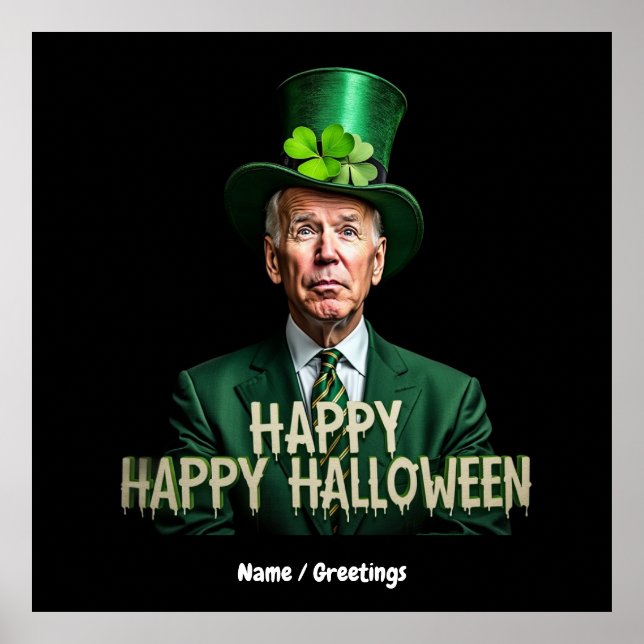 Funny Joe Biden St. Patrick-dagen förväxlades Poster (Framsidan)