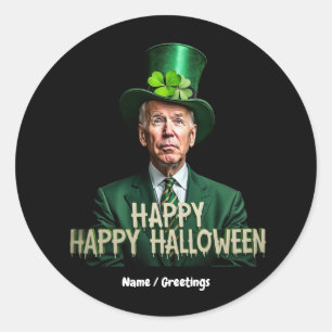 Funny Joe Biden St. Patrick-dagen förväxlades Runt Klistermärke
