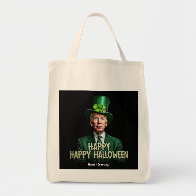 Funny Joe Biden St. Patrick-dagen förväxlades Tygkasse (Framsidan)