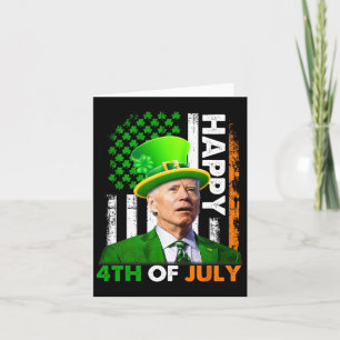 Funny Joe Biden St patricks day Lycklig 4 juli Kort