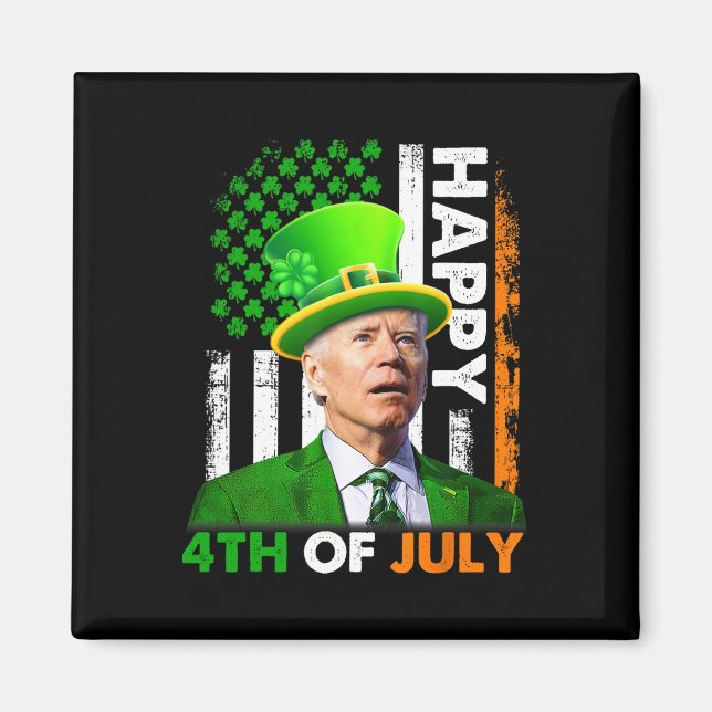 Funny Joe Biden St patricks day Lycklig 4 juli Magnet (Framsidan)