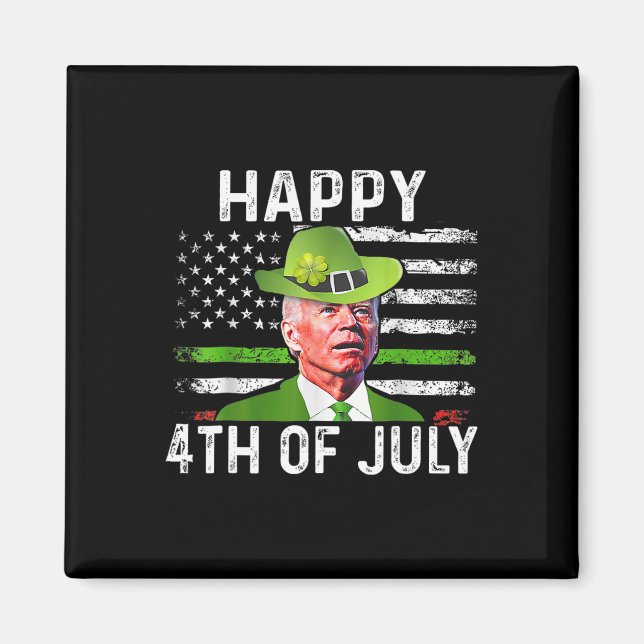 Funny Joe Biden St patricks day Lycklig 4 juli Magnet (Framsidan)