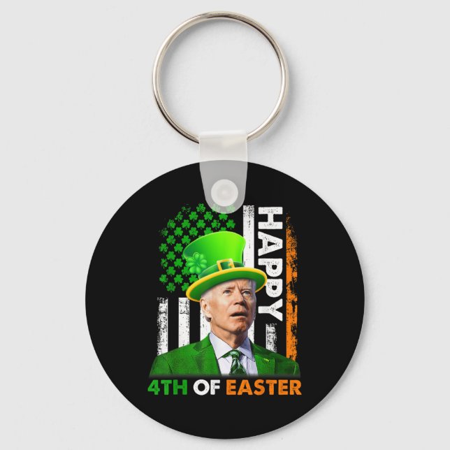 Funny Joe Biden St patricks day Lycklig 4 juli Nyckelring (Framsida)