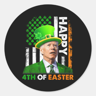 Funny Joe Biden St patricks day Lycklig 4 juli Runt Klistermärke