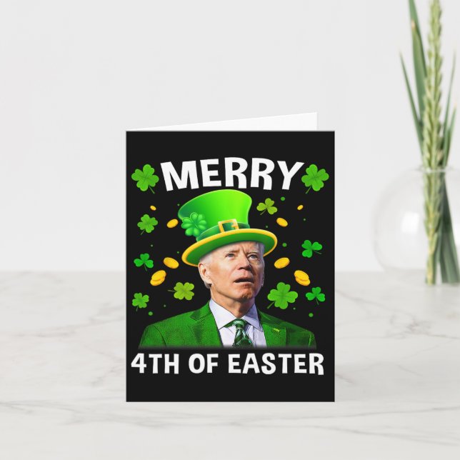 Funny Joe Biden St patricks day Merry 4th of Easte Kort (Framsida)