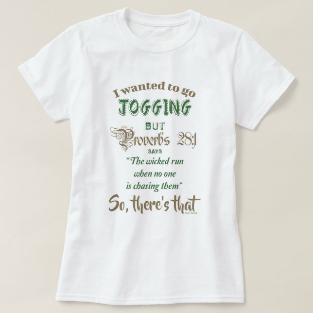 Funny Jogger och Bok 28 Verse 1 T Shirt (Design framsida)