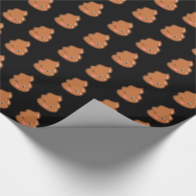 Funny Joke Brown Poop Novelty Black Presentpapper (Hörn)