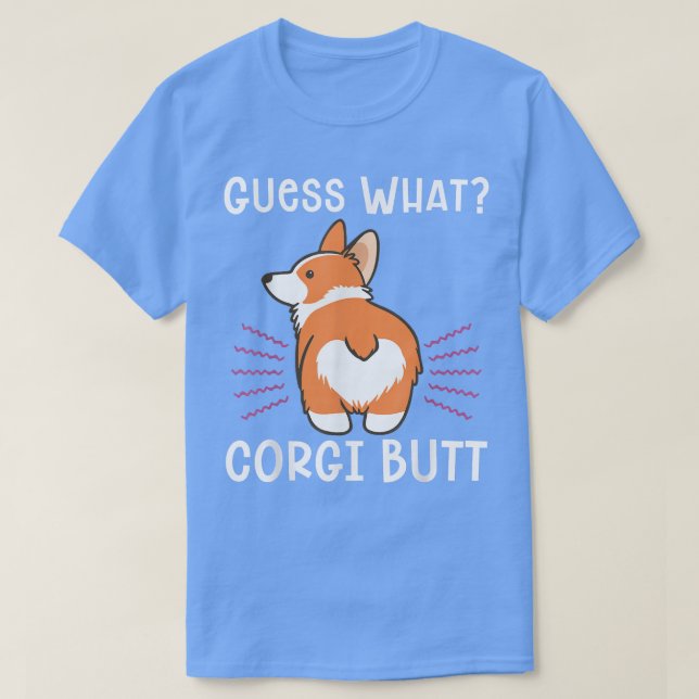 Funny Joke Gissa vad Corgi Butt T Shirt (Design framsida)