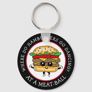 Funny Joke, Humor Funny Hamburger Pun Keychain Nyckelring