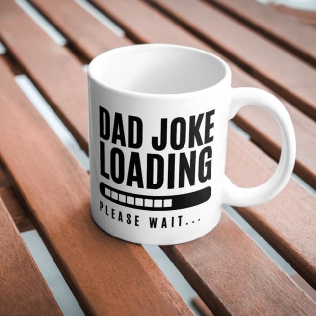 Funny Joke Loading Loading Humor Pappa Vänta Kaffemugg (Dad Joke Loading Funny Gift White Mug)