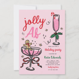 Funny Jolly Christmas Cocktail Party Holiday Party Inbjudningar
