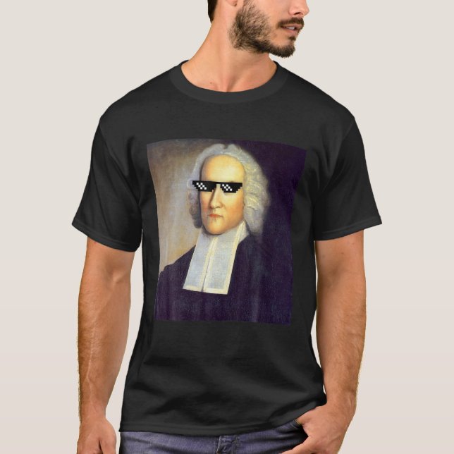 Funny Jonathan Edwards Theology Sunglasses Meme T Shirt (Framsida)