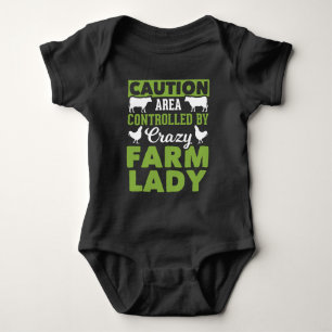Funny jordbruksfru Crazy Farm Dam T Shirt