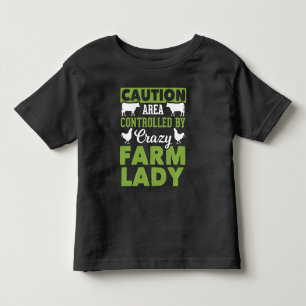 Funny jordbruksfru Crazy Farm Dam T Shirt