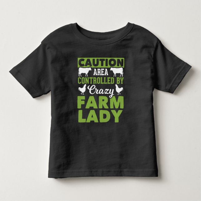 Funny jordbruksfru Crazy Farm Dam T Shirt (Framsida)