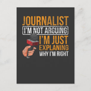 Funny Journalist Jobb Sarcasm News Author Reporter Vykort