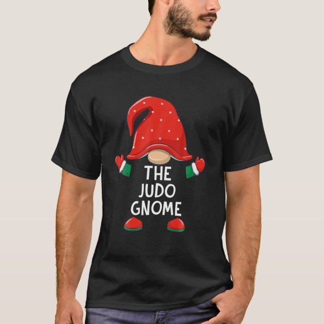 Funny Judo Gnome-julmatchning Family Boys Gi T Shirt (Framsida)