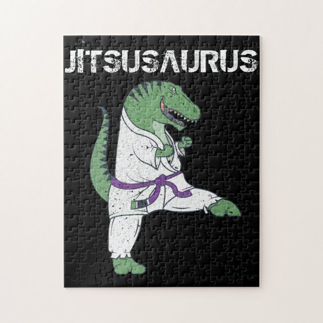 Funny Jujitsu, T-Rex Jiu Jitsu Black Bälte-present Pussel (Vertikal)