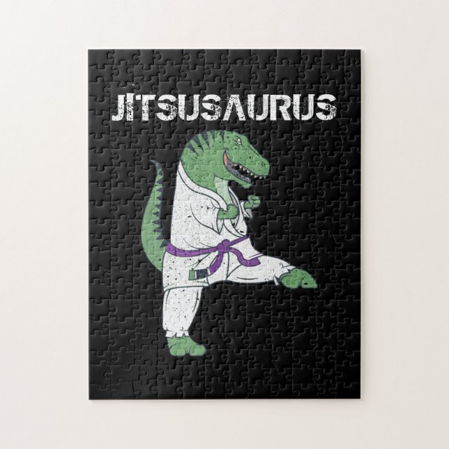 Funny Jujitsu, T-Rex Jiu Jitsu Black Bälte-present Pussel (Vertikal)