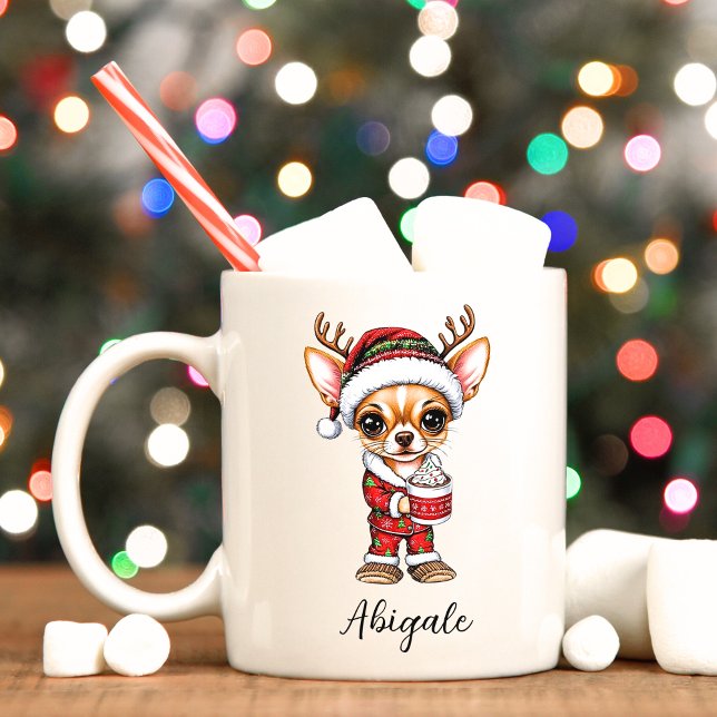 Funny jul Chihuahua Mugg (Merry Christmas personalized chihuahua mug. )