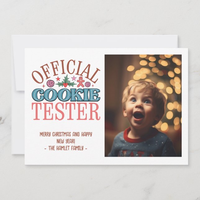 Funny jul Cookie Tester Julkort (Framsida)