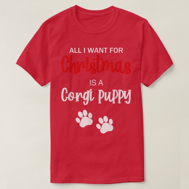 Funny jul Corgi Puppy Hund  T Shirt (Design framsida)