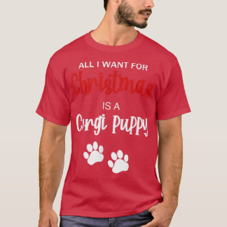 Funny jul Corgi Puppy Hund  T Shirt