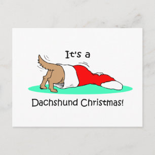 Funny jul Dachshund Helg Vykort