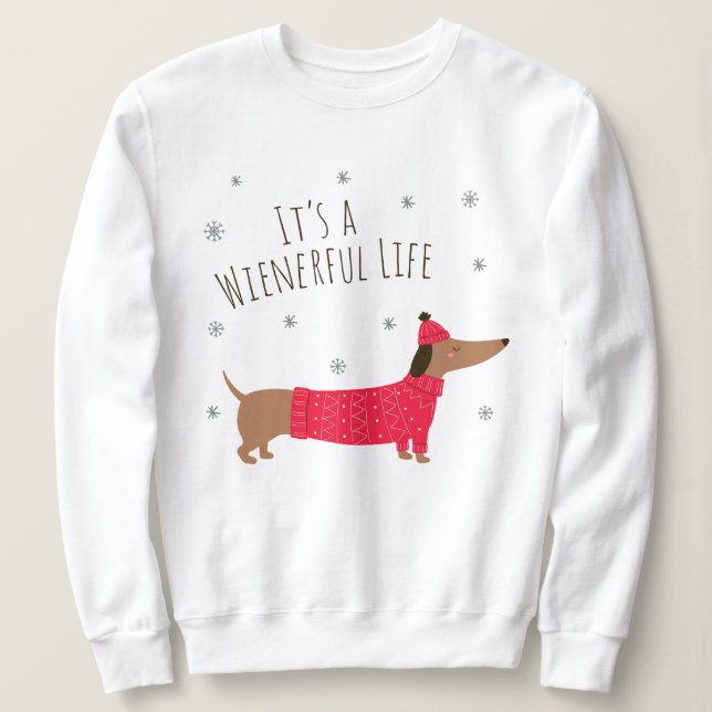 Funny jul Dachshund T Shirt (Design framsida)