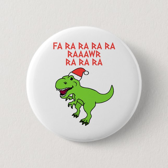 Funny jul Dinosaur Knapp (Framsida)