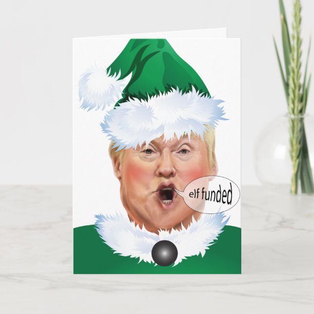 Funny jul Donald Trump Elf Helgkort (Framsida)