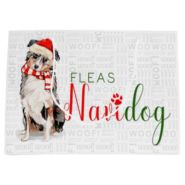 Funny jul Fleas Navidog Australian shepherd (Framsidan)