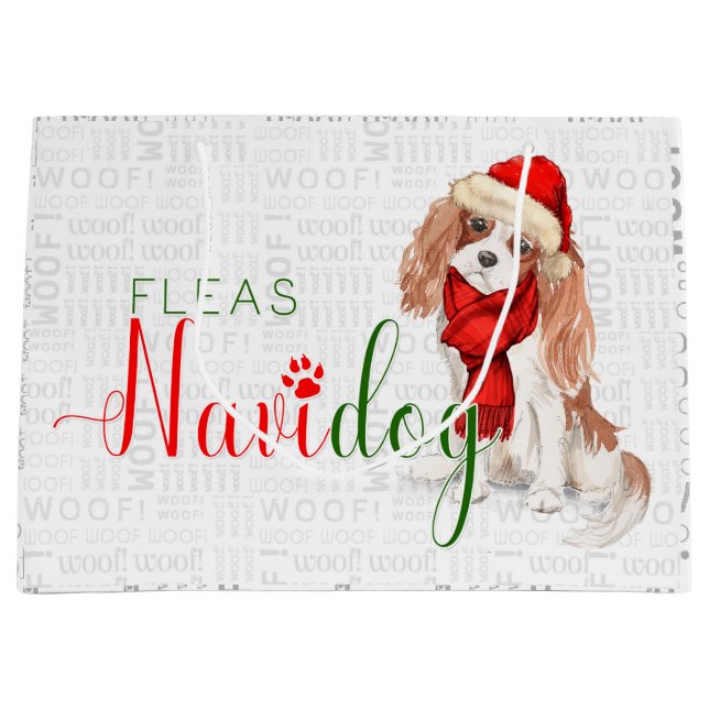 Funny jul Fleas Navidog Kung Charles spanel (Framsidan)