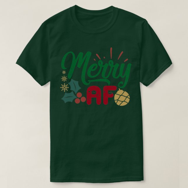 Funny jul Gift Merry af T Shirt (Design framsida)