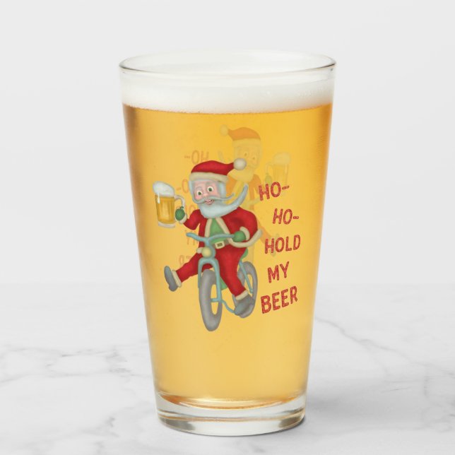 Funny jul Jultomten Ho Ho Beer Humor Glaskopp (Framsida fylld)